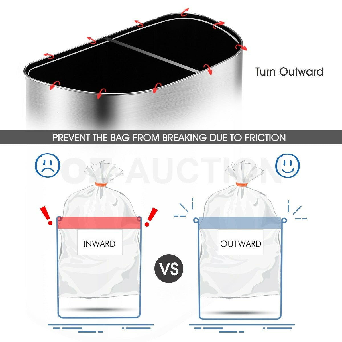 Maxkon 70L Motion Sensor Rubbish Bin Stainless Steel Kitchen