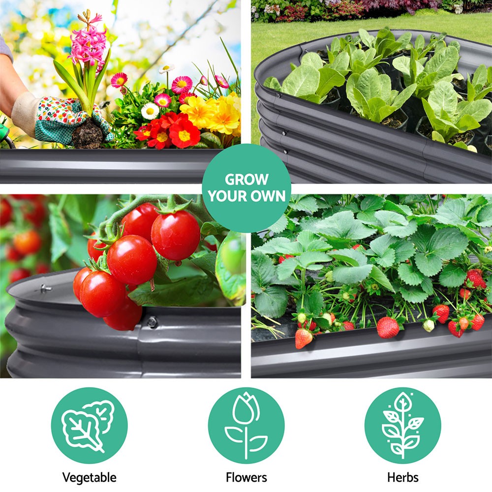 Green Fingers Garden Bed Kit Galvanised Steel Raised Garden Beds Kit Planter