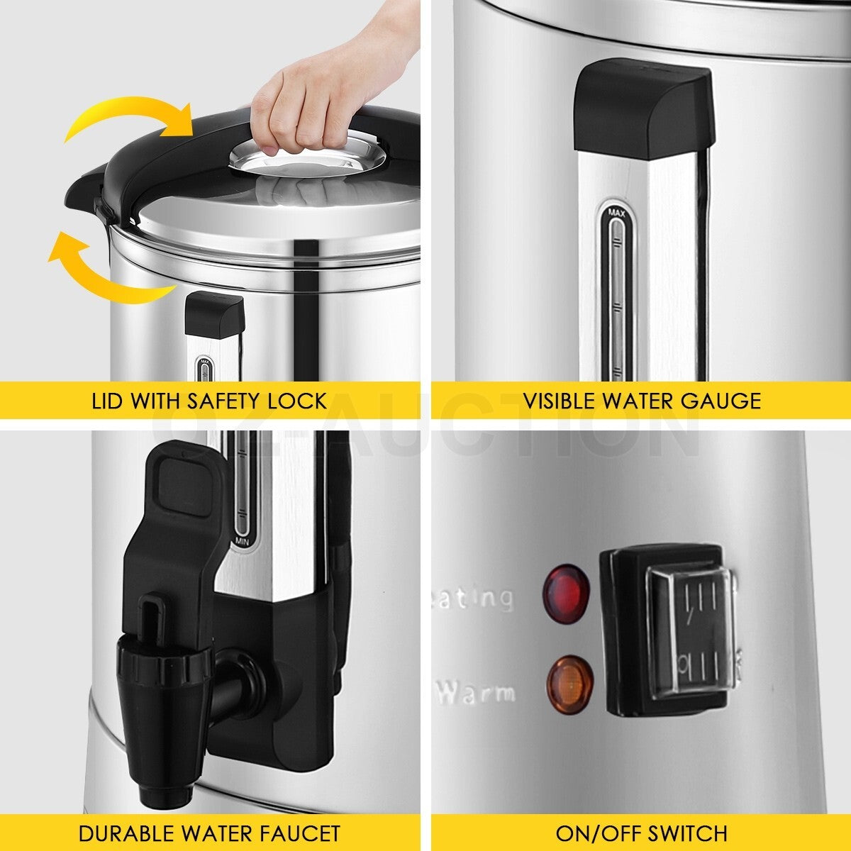 Maxkon 15L Hot Water Urn Instant Dispenser Boiler Dual Layer Stainless