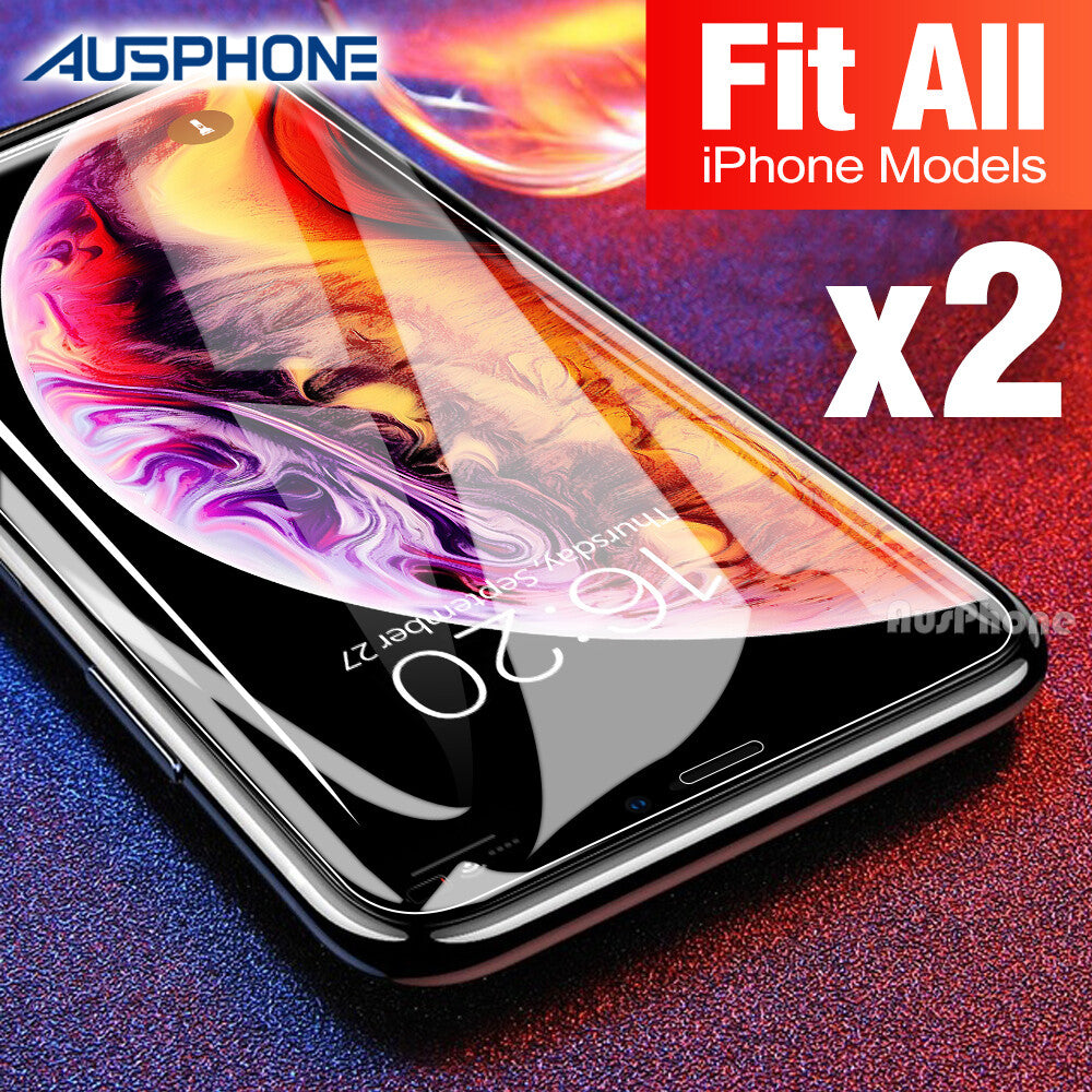 iPhone Tempered Glass Screen Protector Twin Pack