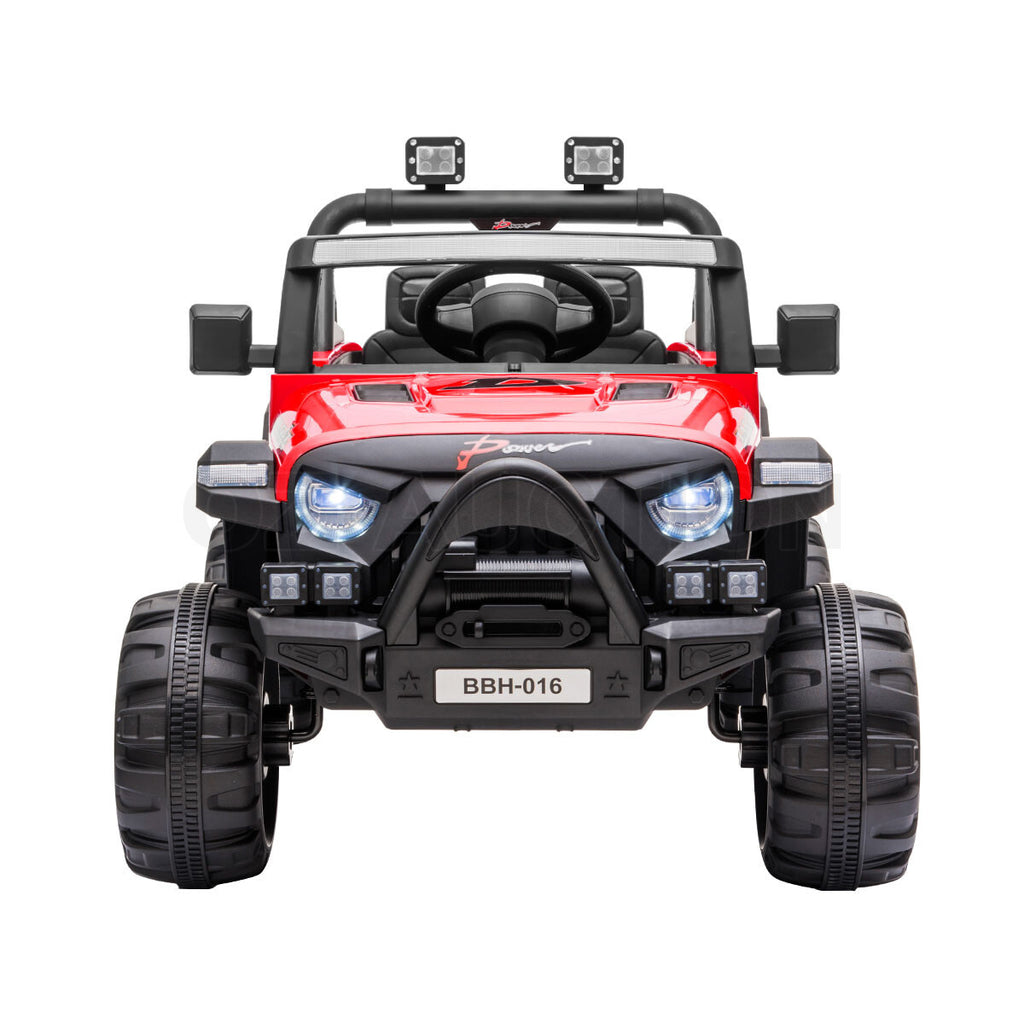 Electric Ride-On Car – Off-Road RC Jeep Truck Toy for Kids, Red