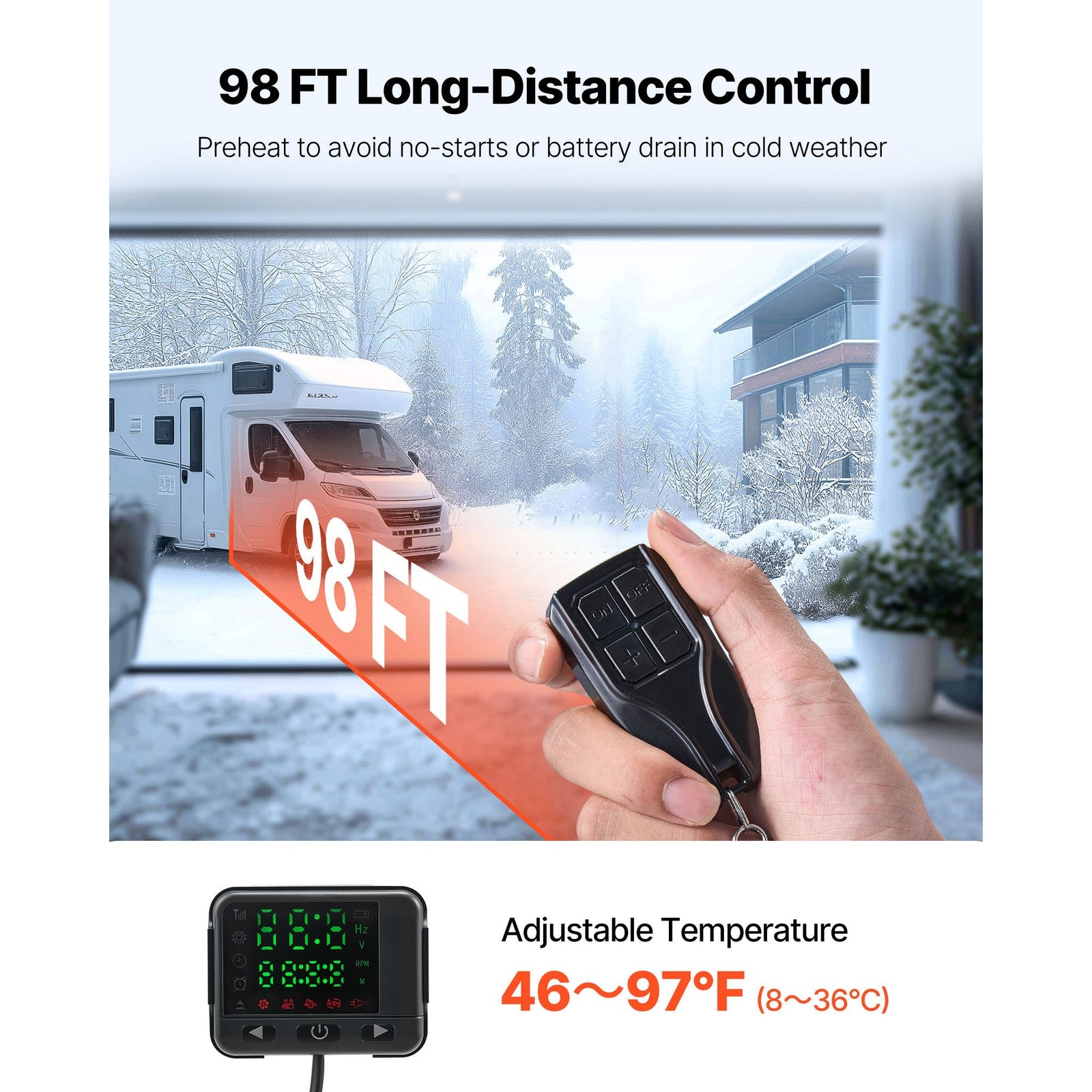 Uimoso Diesel Air Heater 8 kW 12-24 V with 10L Fuel Tank for Parking and Heating