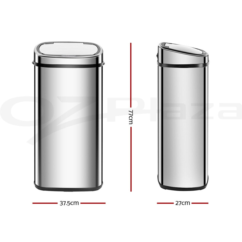 Devanti 68L Motion Sensor Bin Automatic Kitchen Trash Silver