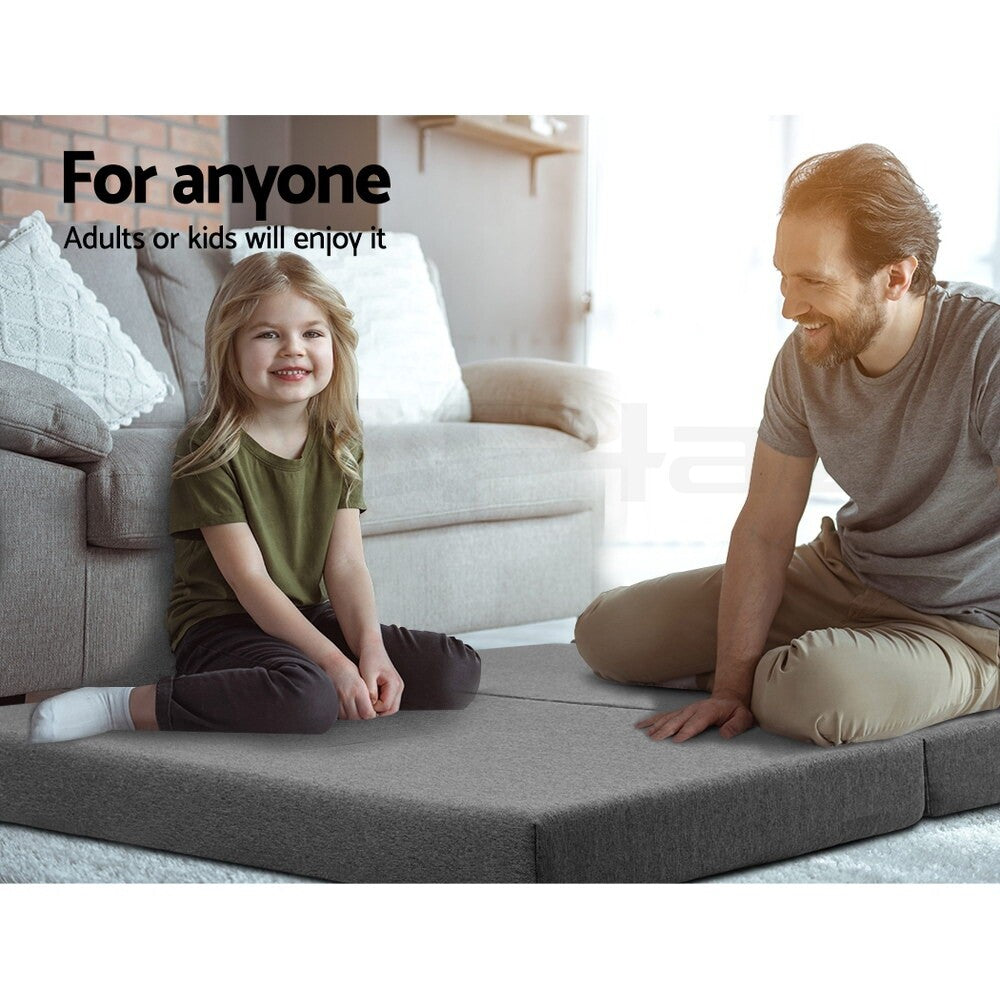 Foldable Foam Mattress Camping Double Grey