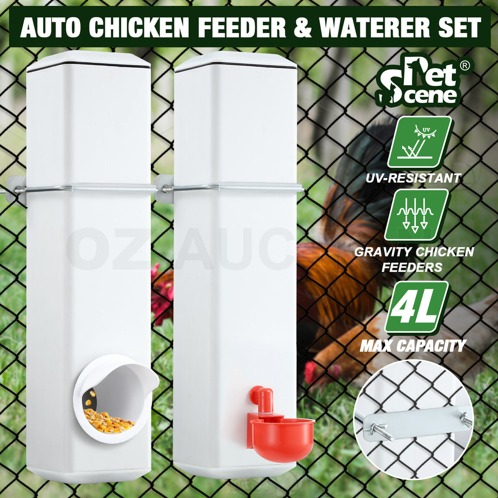 4L Automatic Chicken Water & Food Dispenser – Poultry Feeder