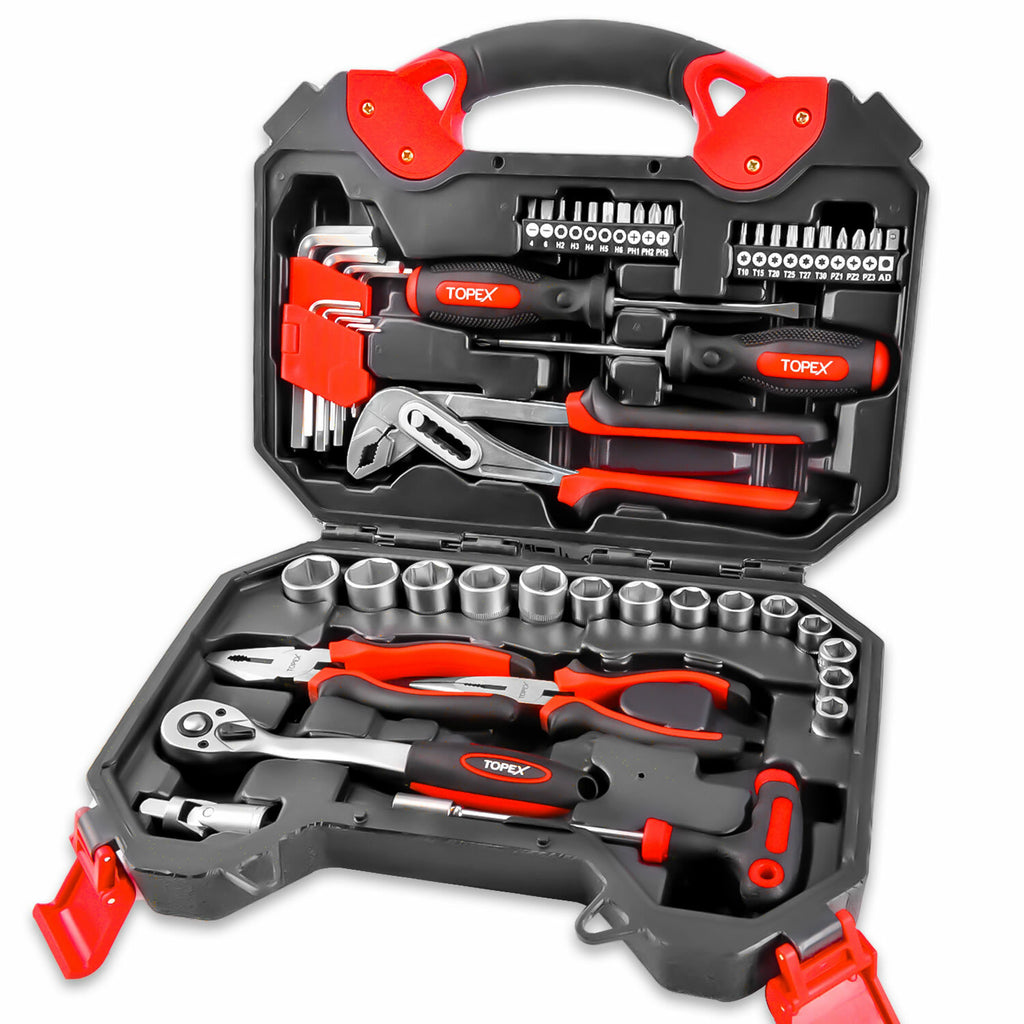 52pc Hand Tool Kit – Portable Home & Auto Repair Set with Case