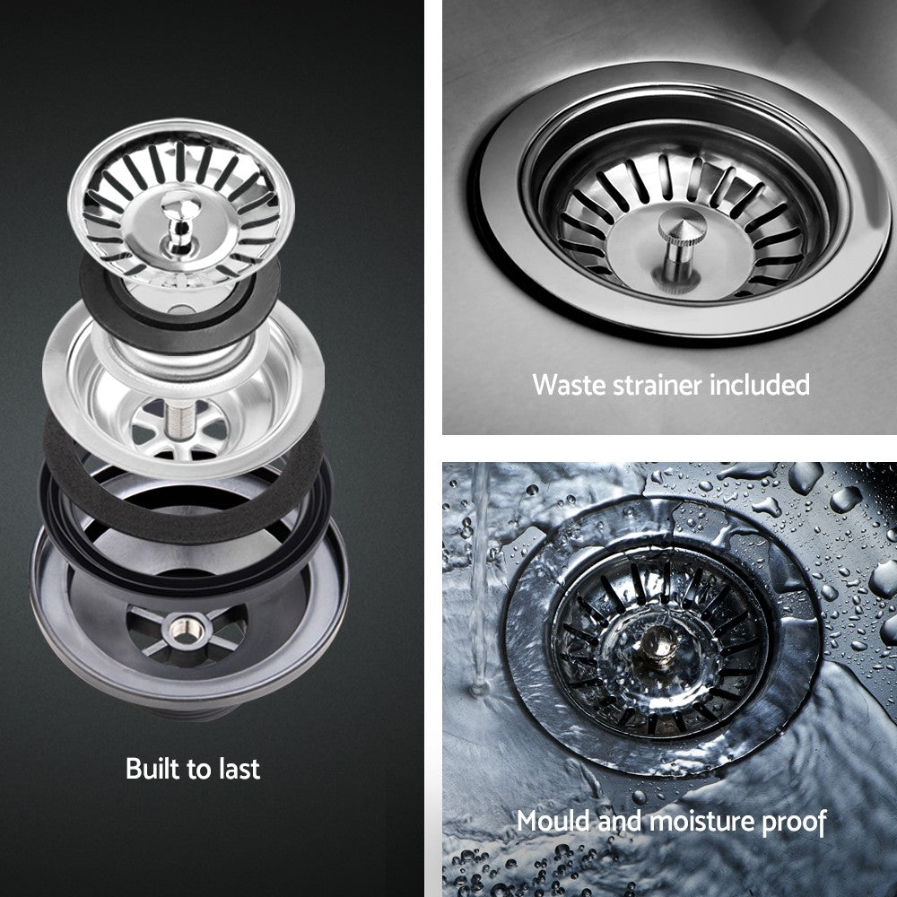 111x45cm Stainless Steel Kitchen Sink Double Bowl Silver