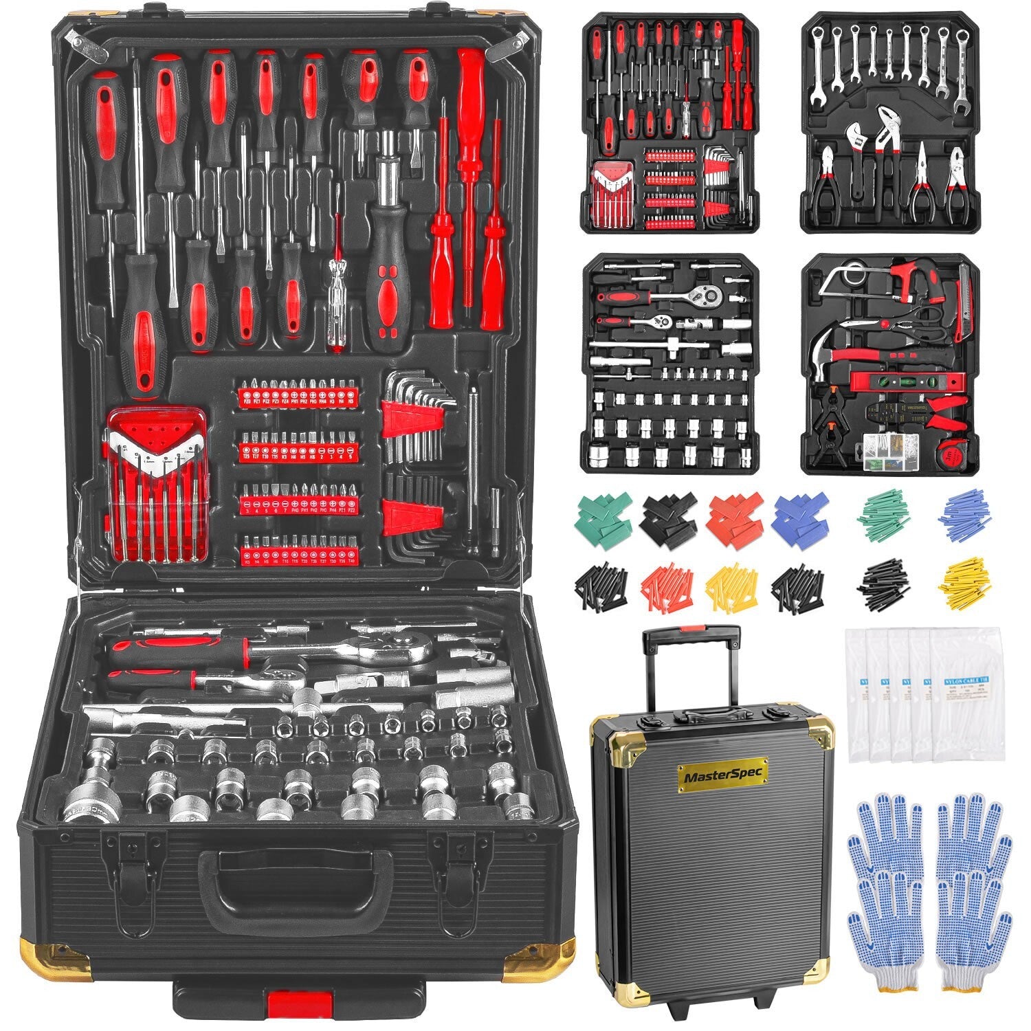 1180pc Tool Set – Portable Toolbox Trolley DIY Hand Tools
