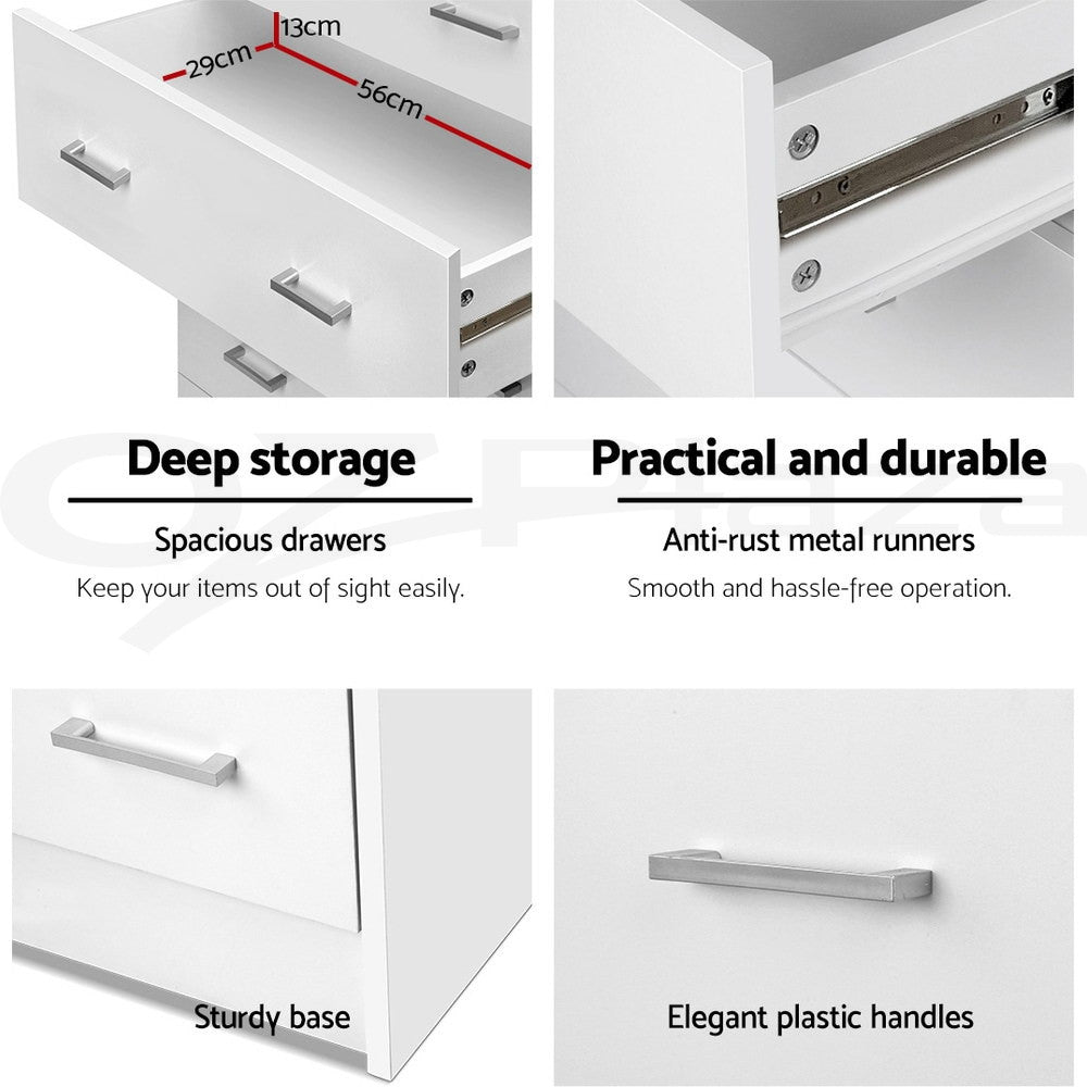 4 Drawer Chest Tallboy Storage Cabinet White