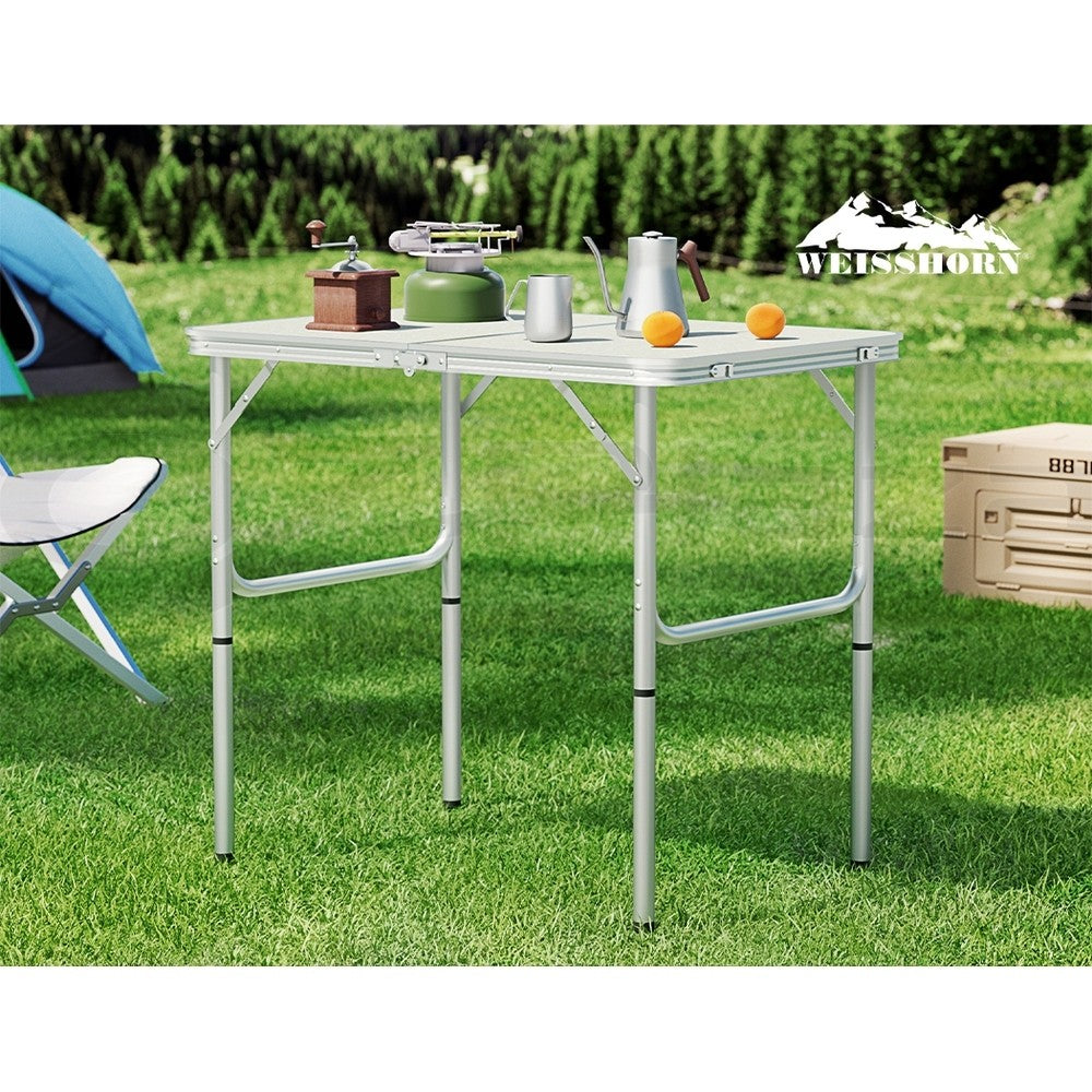 Weisshorn Folding Camping Table Adjustable Portable Picnic Outdoor BBQ Desk 90CM