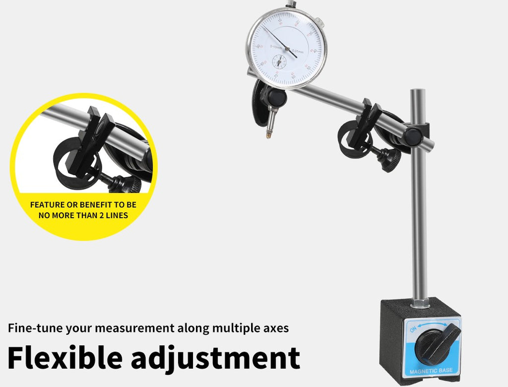 Traderight Dial Indicator Gauge – Magnetic Base 0-10mm 22-Point Set