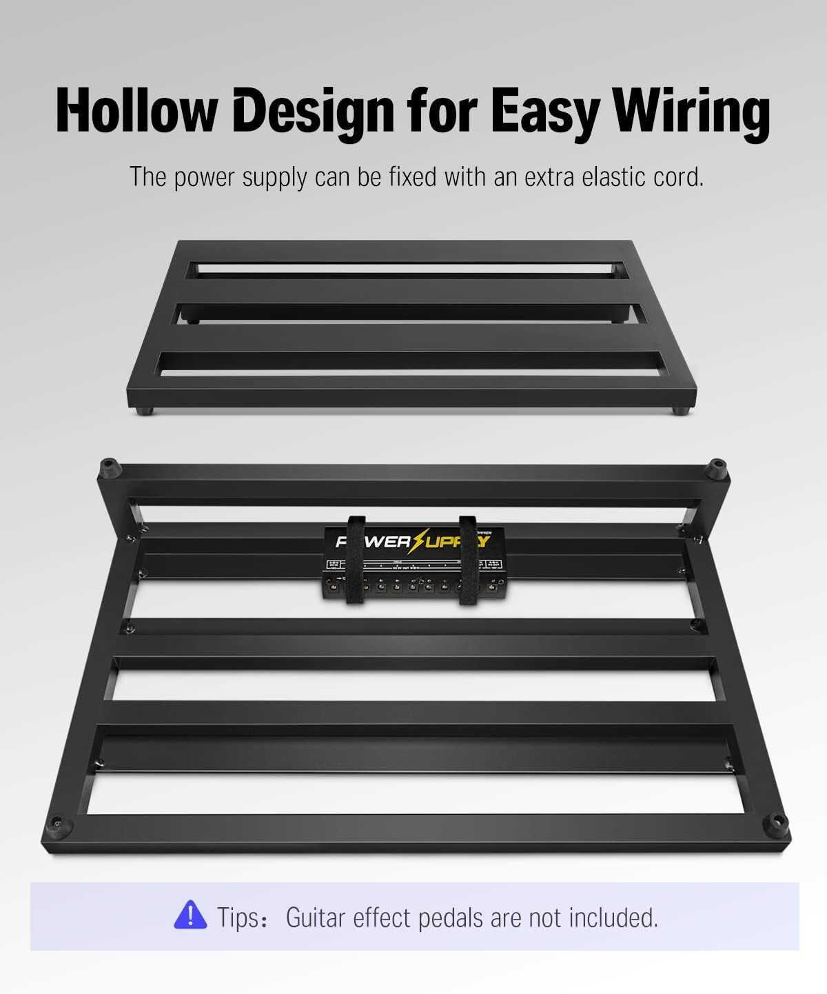 DONNER Aluminium Effects Pedal Board with Patch Cable & Carry Bag