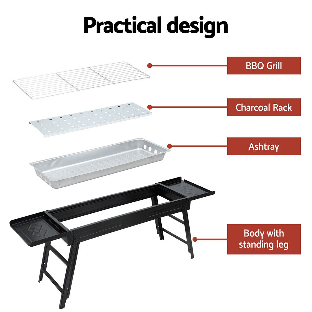 89cm BBQ Grill Charcoal Smoker Foldable