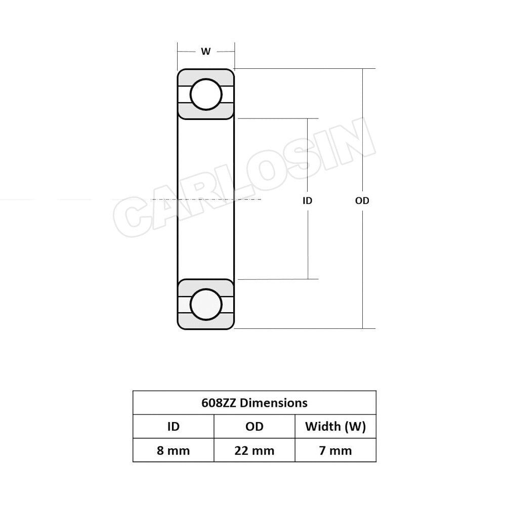 10–30X 608ZZ Ball Bearings ABEC-5 for Skateboard 3D Printer
