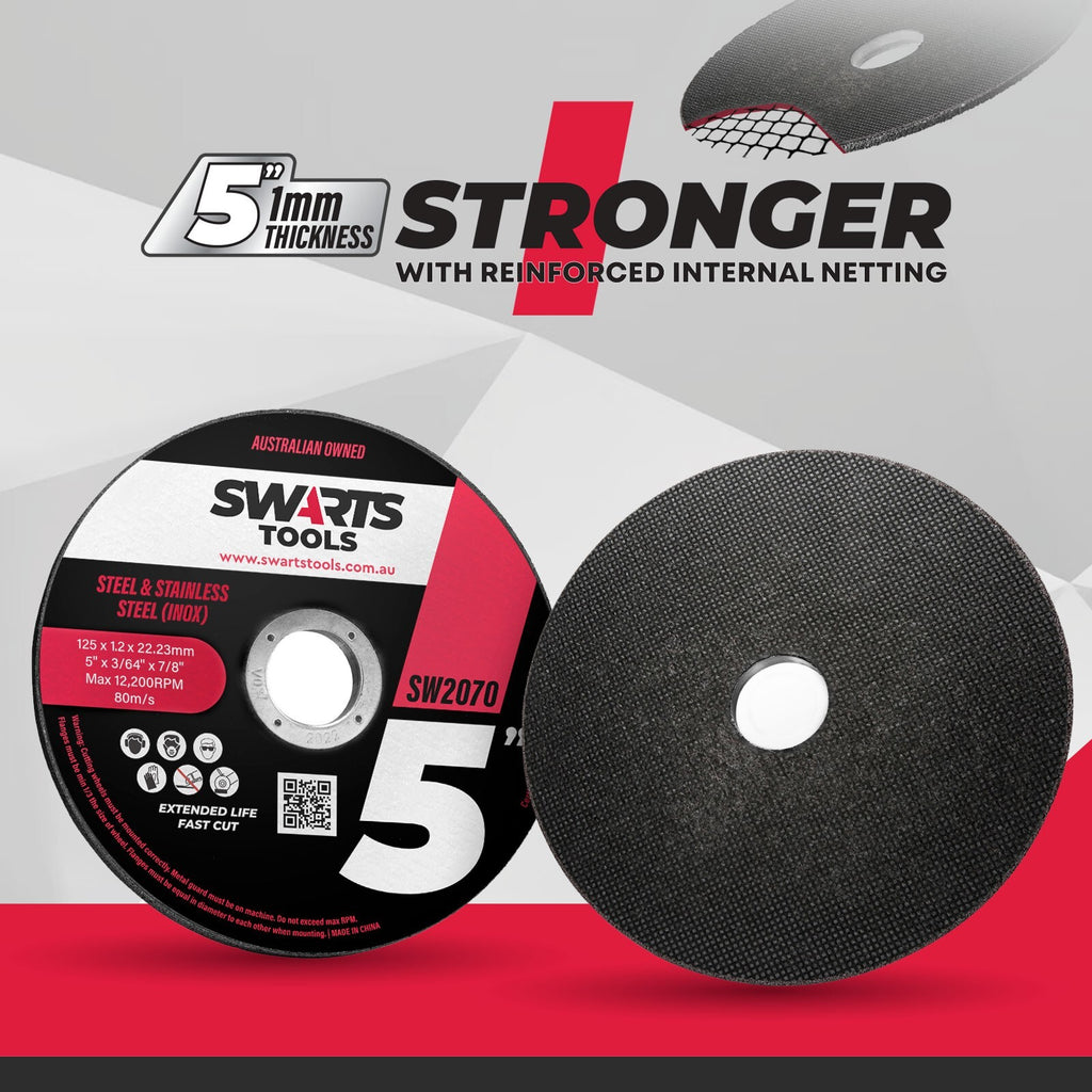 50pc 5" (125mm) Cutting Discs – Thin Angle Grinder Metal Wheels