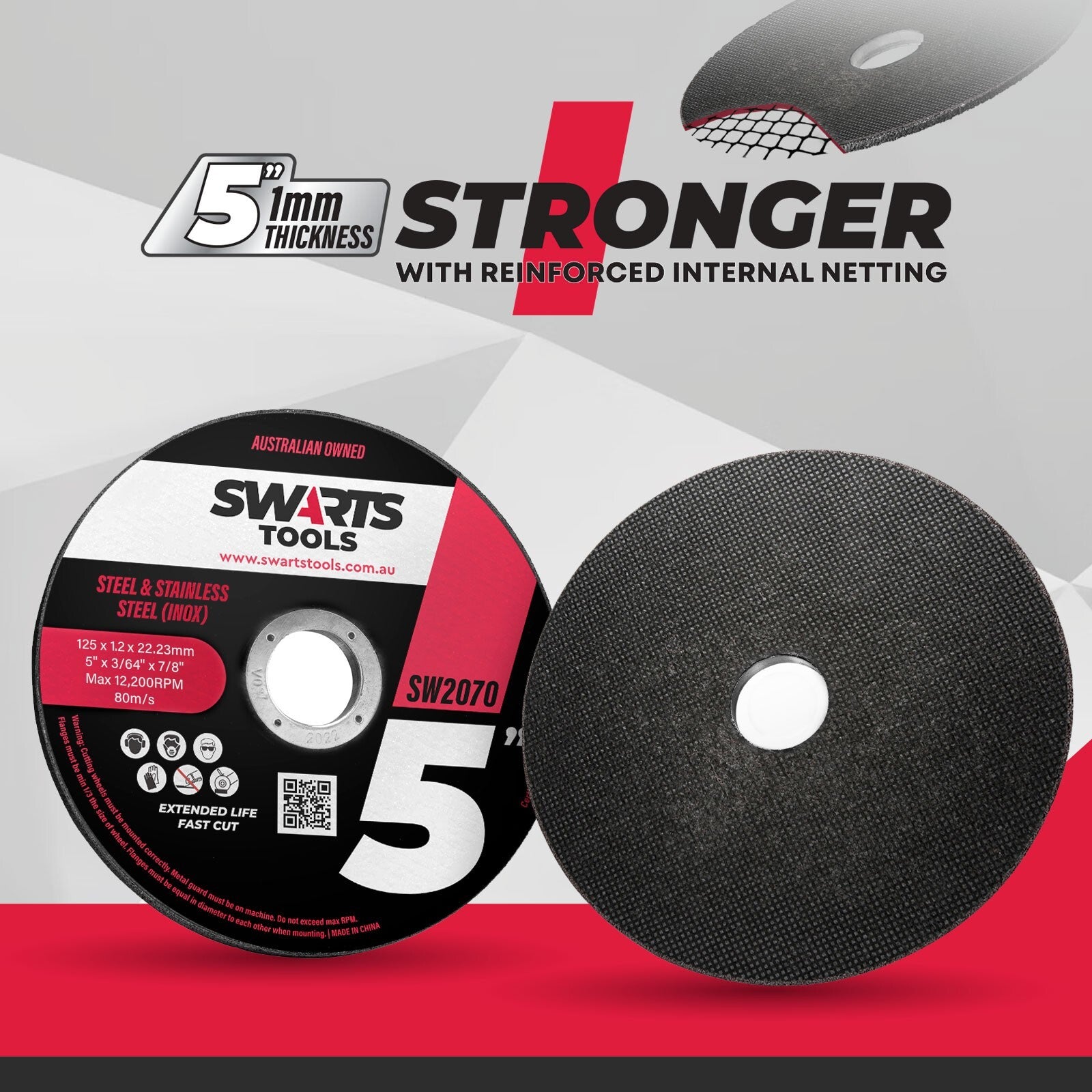 50pc 5" (125mm) Cutting Discs – Thin Angle Grinder Metal Wheels