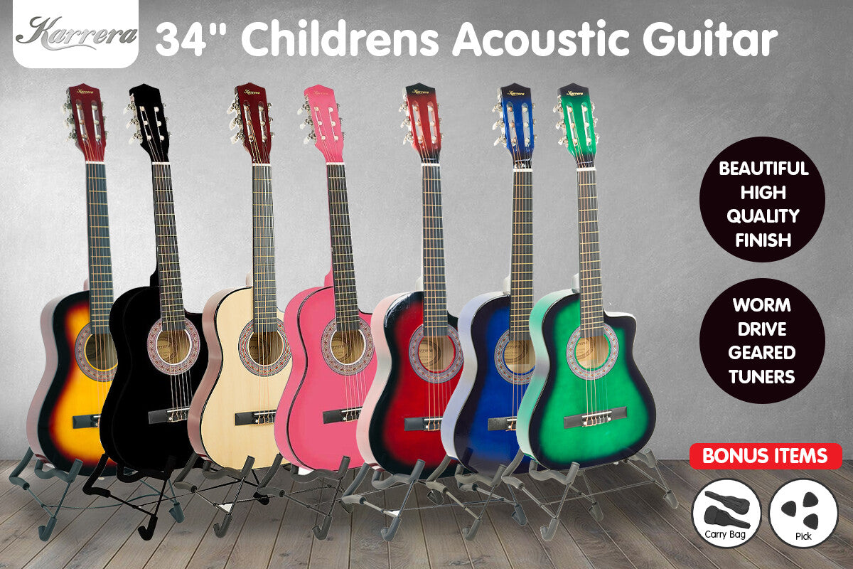 Karrera Kids Acoustic Guitar 1/2 Size Cutaway Wooden Design