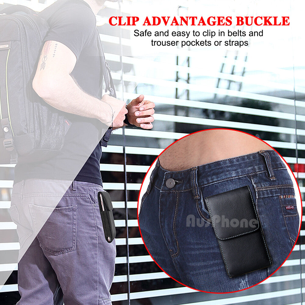 Leather Case Holster Pouch with Belt Clip for iPhone