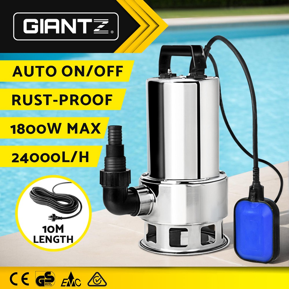 OVCN 1800W Max Submersible Dirty Water Pump Bore Tank Well Steel