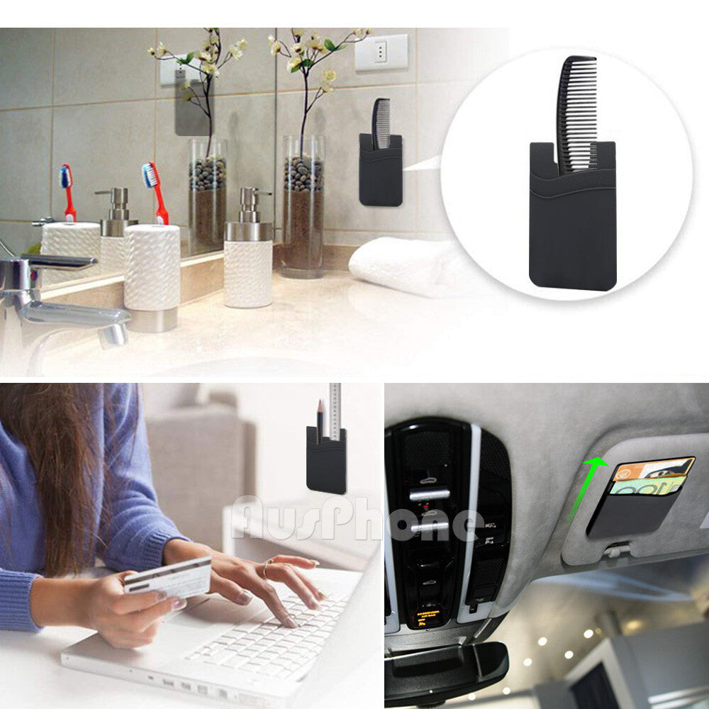 Silicone Phone Card Holder Wallet with 3M Adhesive All Iphone And Samsung