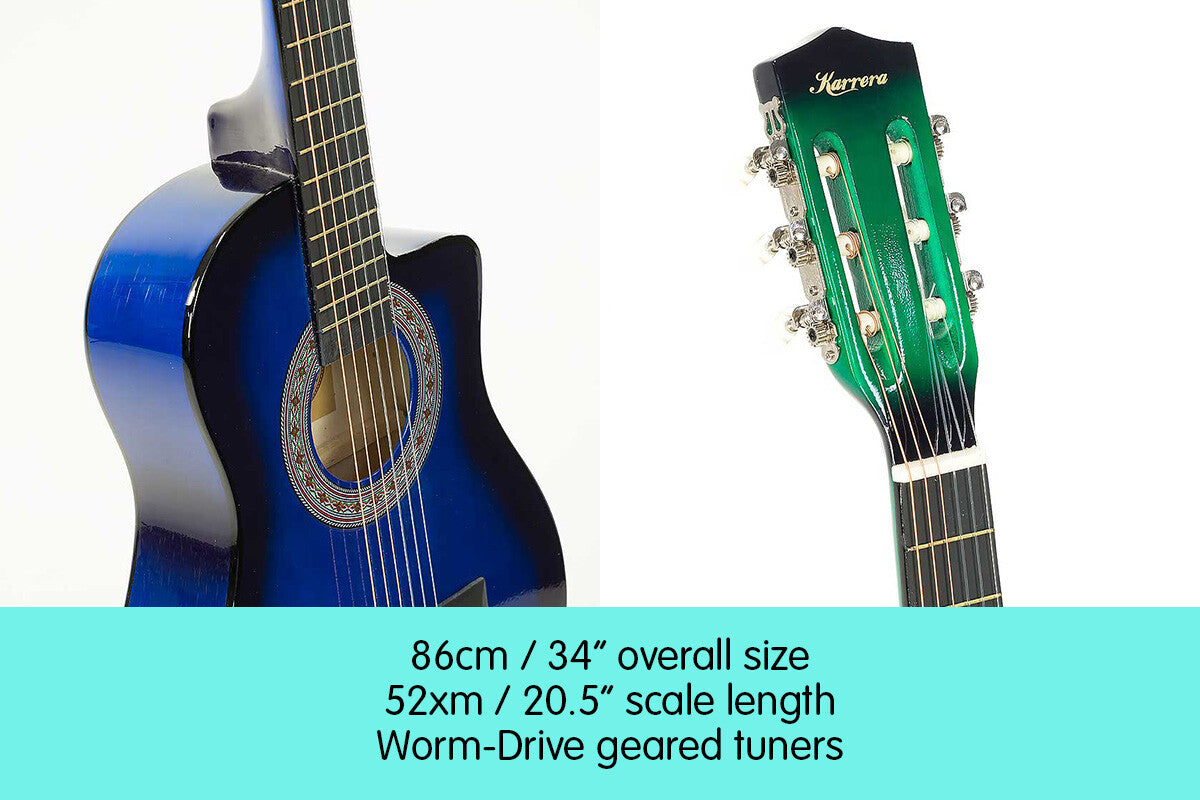 Karrera Kids Acoustic Guitar 1/2 Size Cutaway Wooden Design