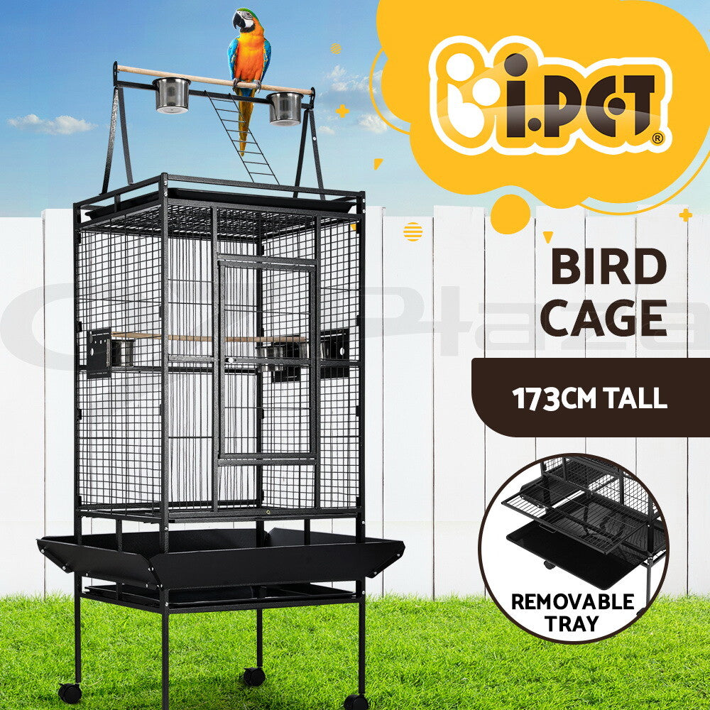 Large Bird Cage Aviary 173cm Travel Stand Budgie Parrot Toys