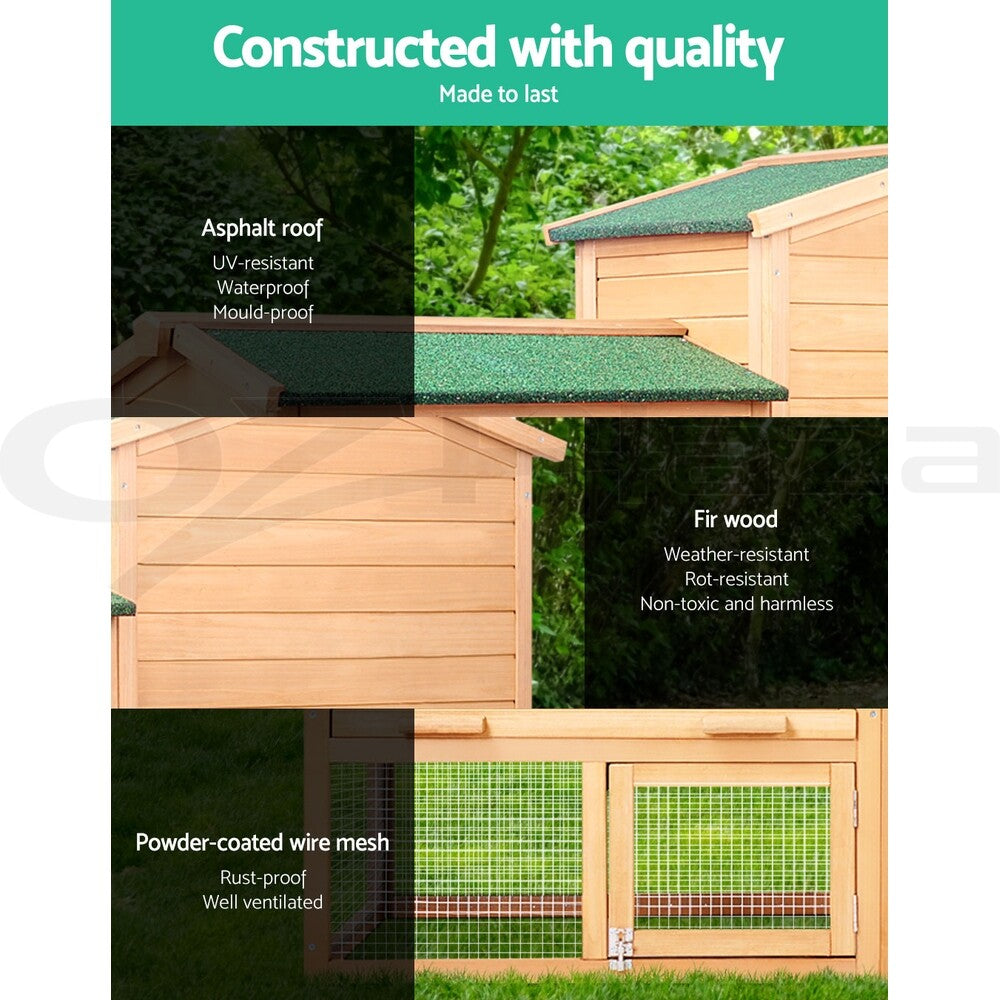 Large Chicken Coop Rabbit Hutch Wooden Outdoor Run Cage