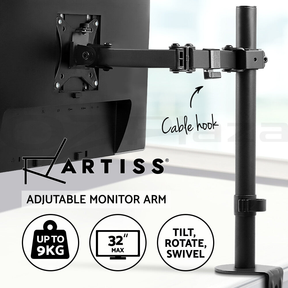 32'' Monitor Desk Mount Arm Bracket Black