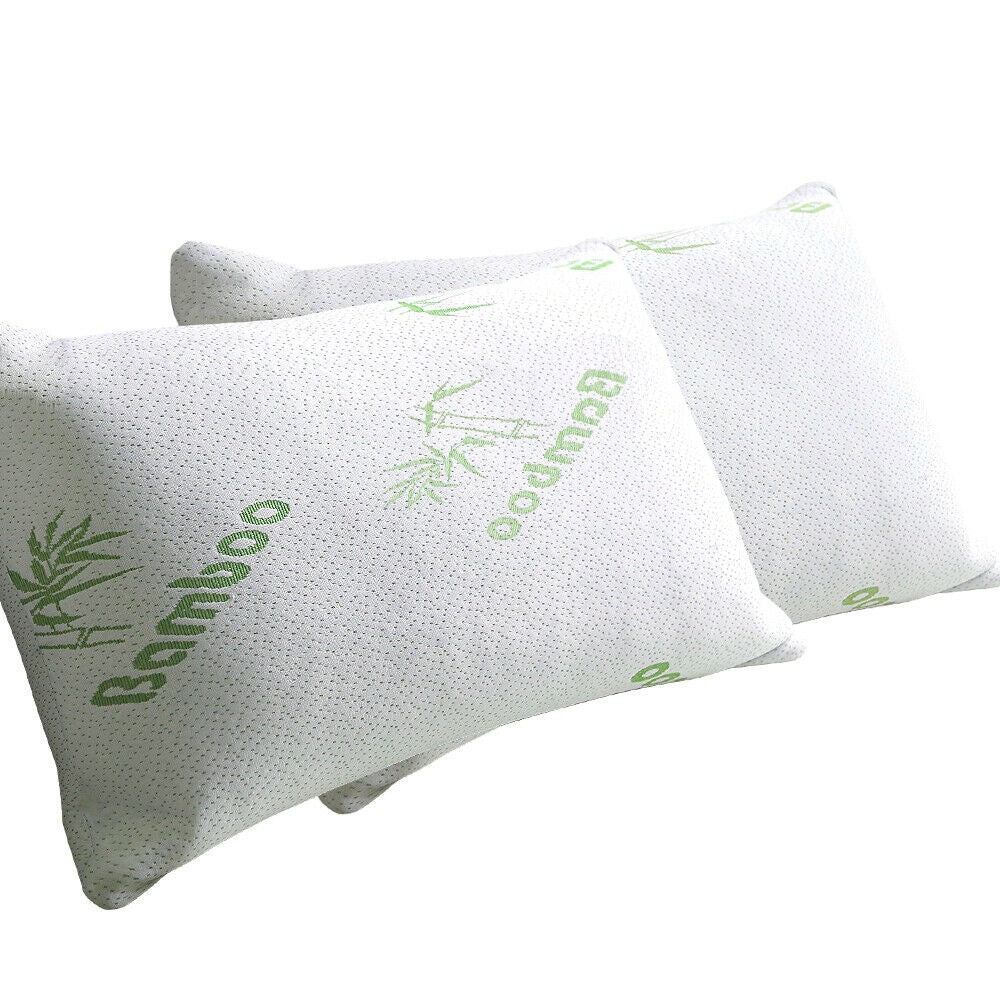 2-Pack Memory Foam Pillow – Dreamz Shredded Bamboo Bed Pillow 70x40cm