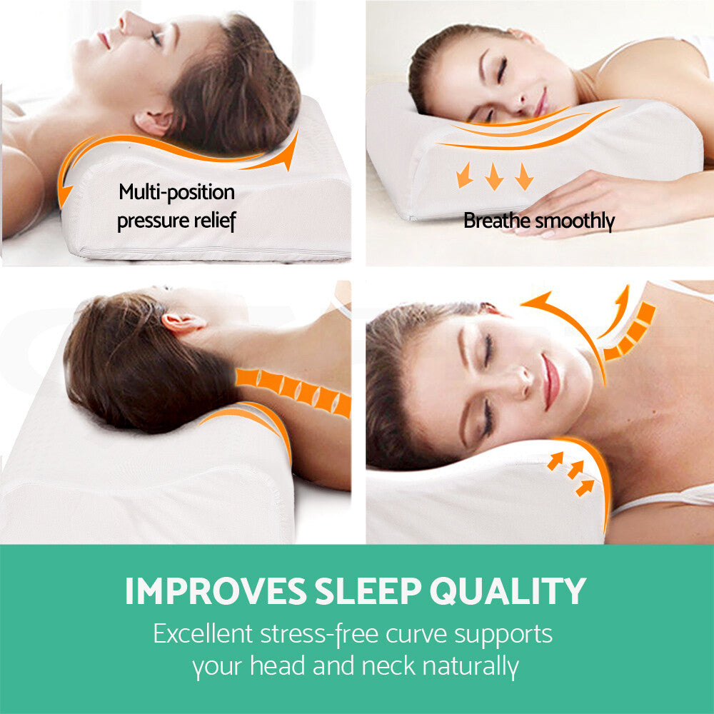Natural Talalay Latex Pillow Contour 2-Zone with Cover