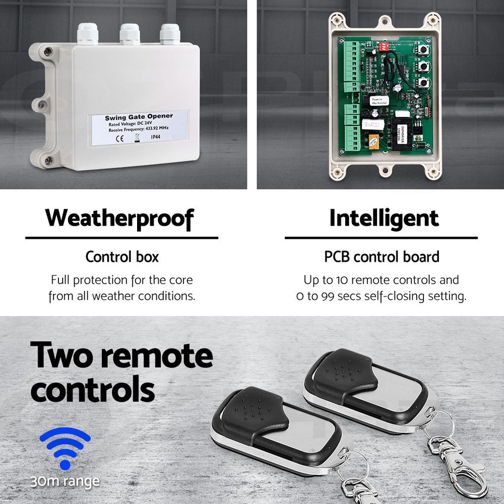 10W Swing Gate Opener Auto Solar Electric Remote 600KG