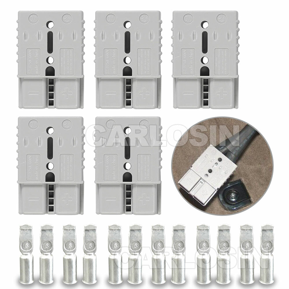 5x Anderson Style Plug Connectors 50AMP 12–24V DC Power 6AWG