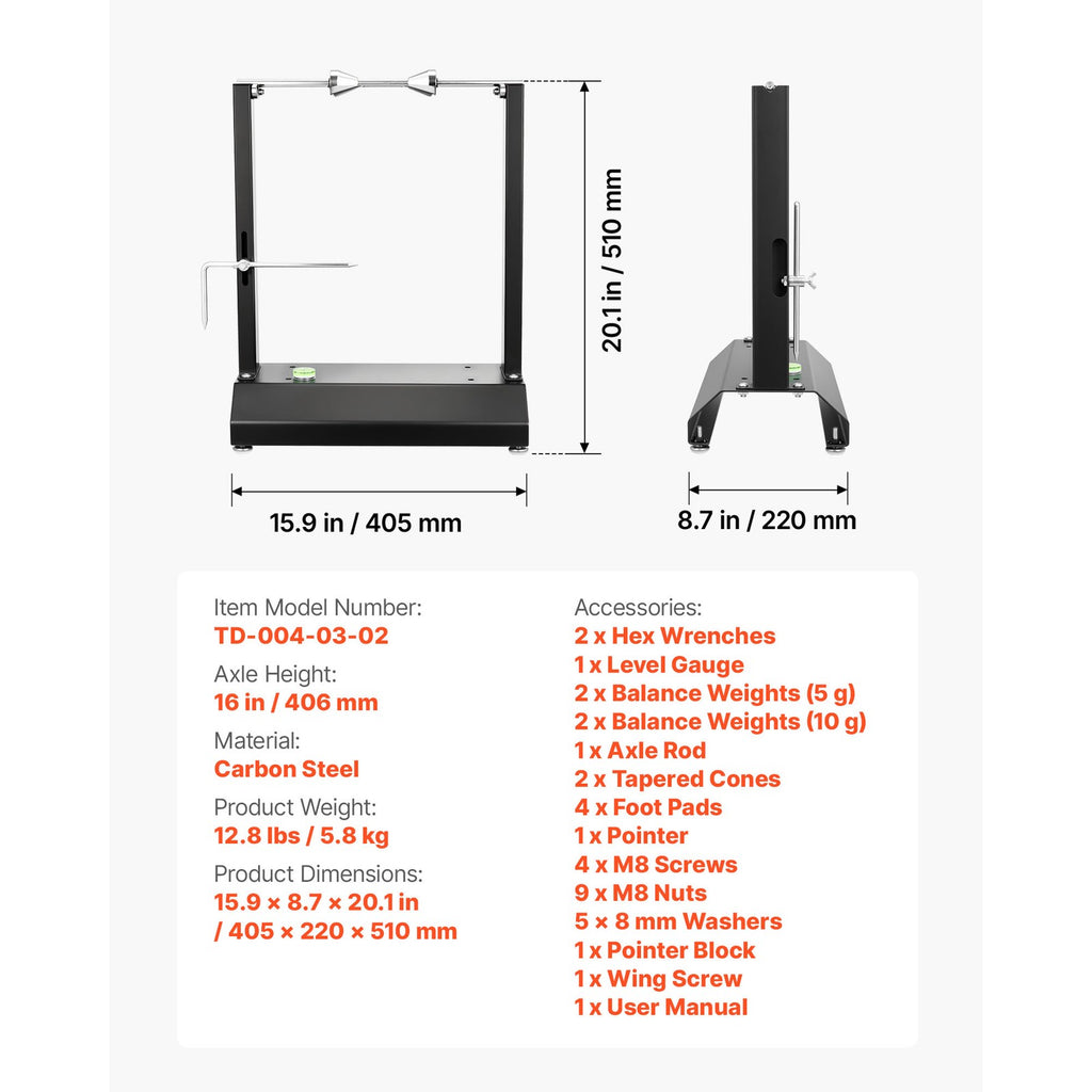 Uimoso Motorcycle Wheel Balancer Stand for Tire Alignment, 40 kg Load Capacity