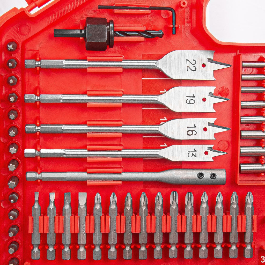 246pc Drill & Screw Bit Set – Titanium for Metal, Wood, Masonry