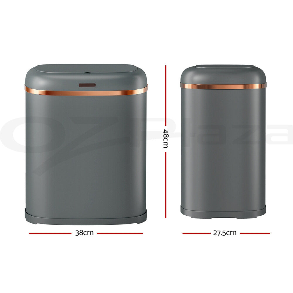 Devanti 38L Motion Sensor Bin Automatic Kitchen Trash Grey