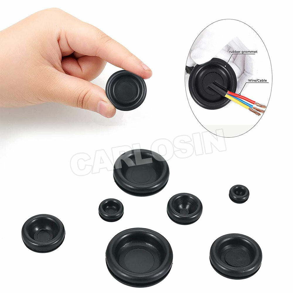 200pcs Rubber Grommet Assortment Set Wire Gasket Hole Plug AU