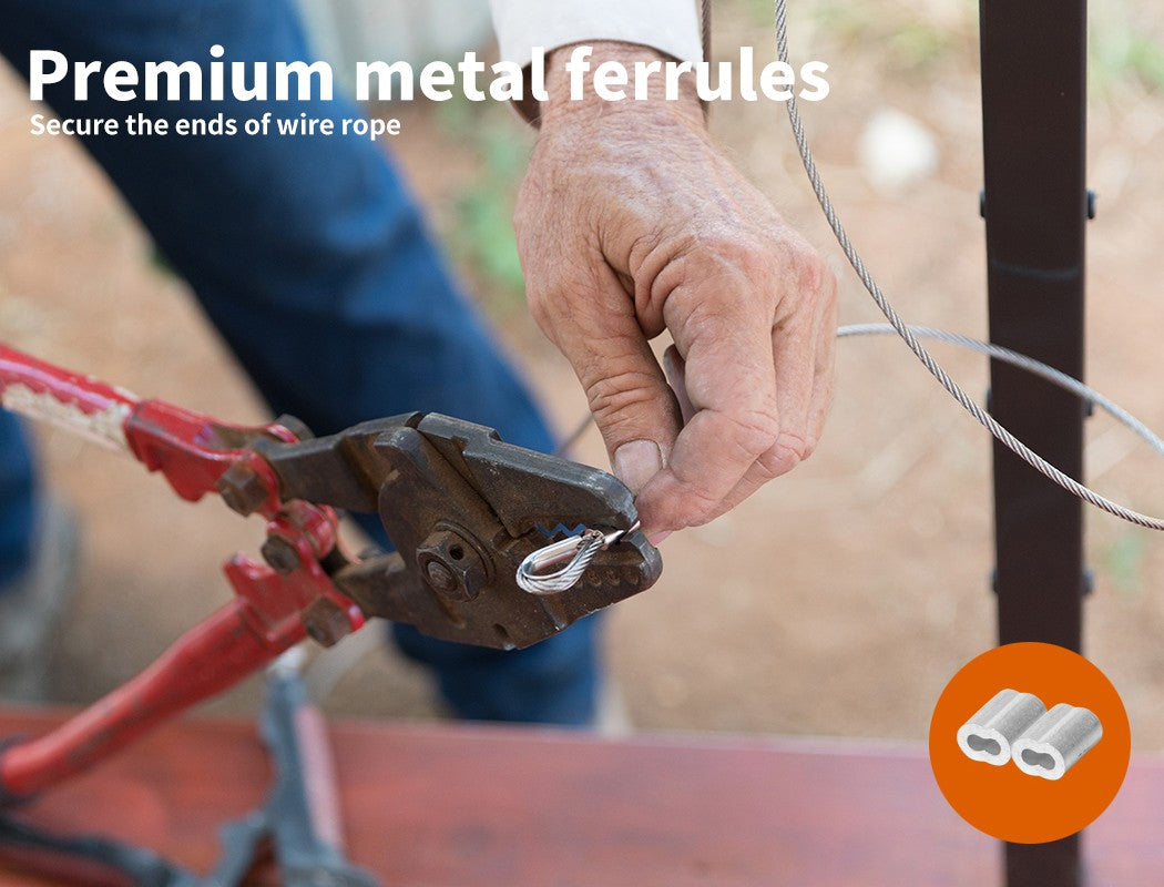 10pc Balustrade Wire Kit – Traderight Stainless Steel Rope & Eye Fork