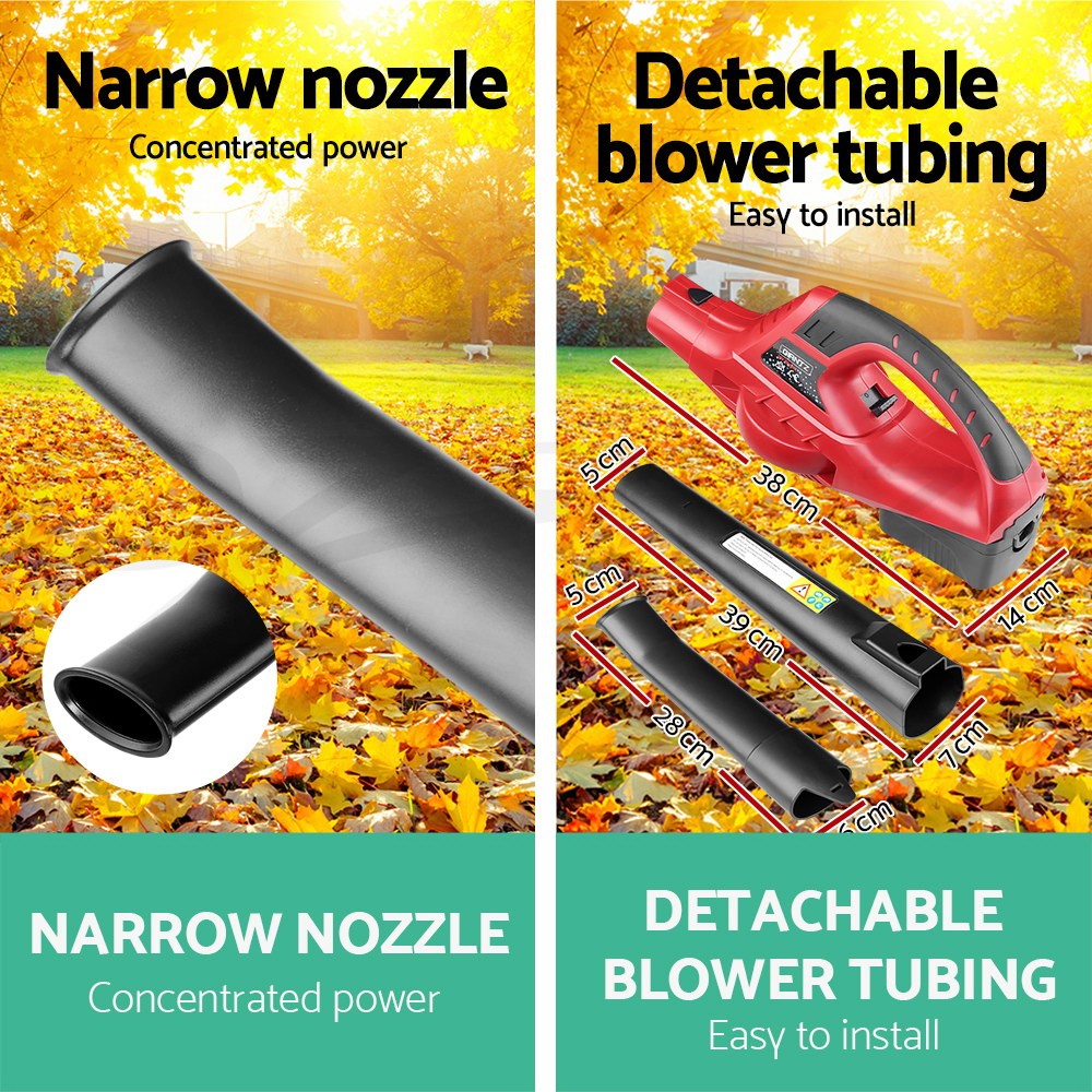 20V Cordless Leaf Blower Lithium Battery 2-Speed Nozzles
