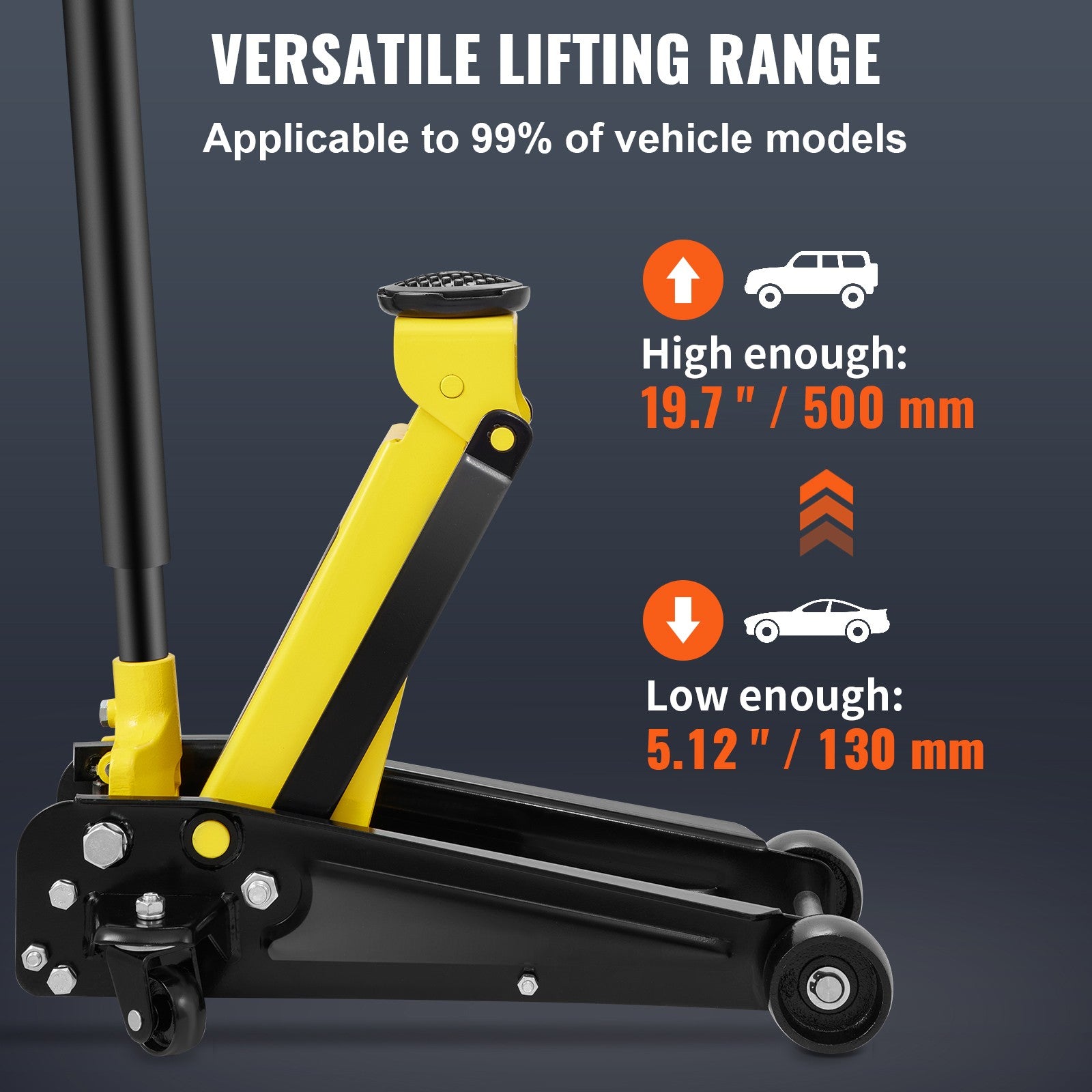 Uimoso Low Profile Floor Jack 3 Ton Heavy Steel Single Piston Hydraulic Pump