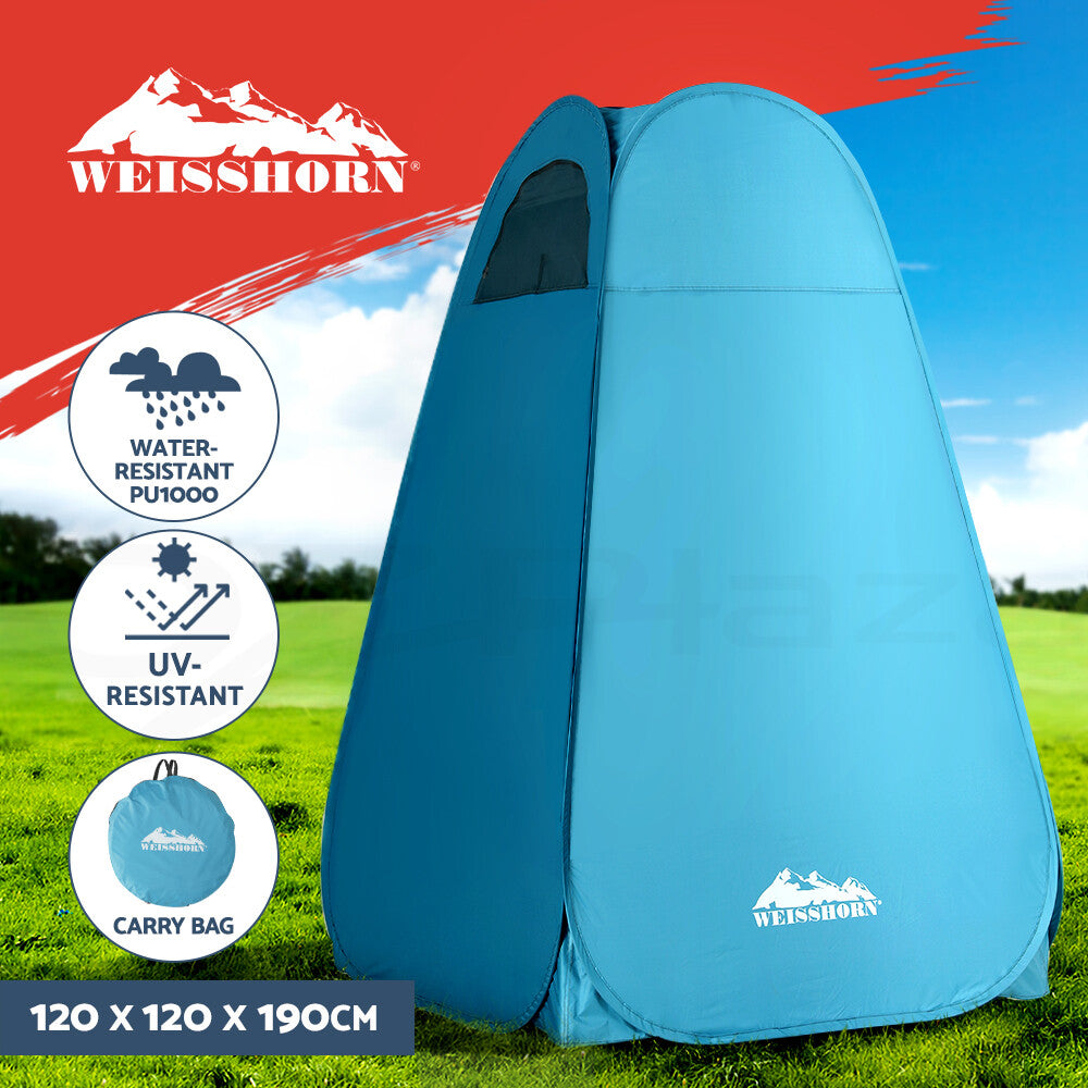 Weisshorn Pop-up Shower Tent Camping Outdoor Toilet Privacy Change Room Blue
