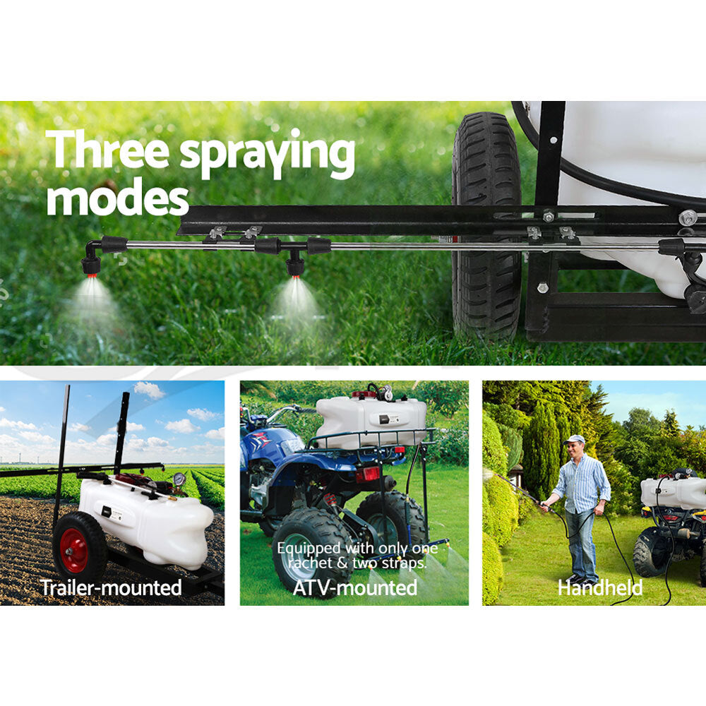 60L Weed Sprayer Spot Sprayer ATV Trailer Garden 1.5M Boom