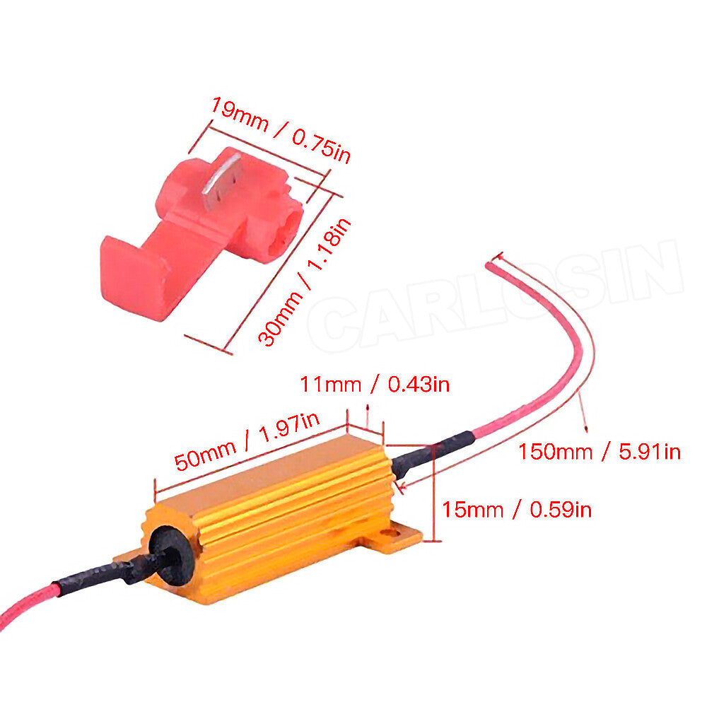 4PCS 50W Load Resistor LED Decoder Turn Signal Hyper Flash Fix