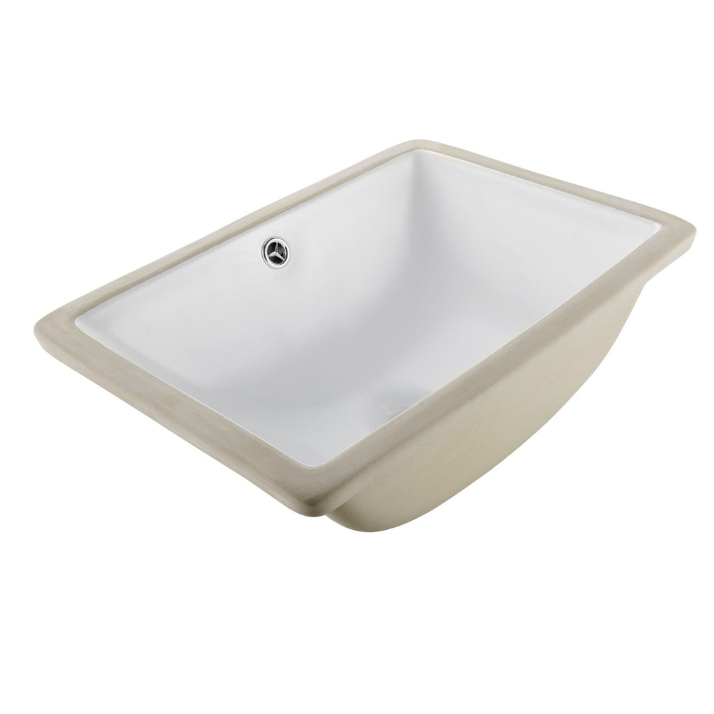 Uimoso Rectangular White Ceramic Undermount Bathroom Sink 460x330 mm