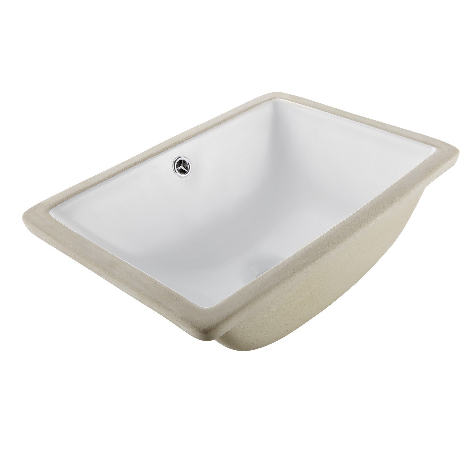 Uimoso Rectangular White Ceramic Undermount Bathroom Sink 460x330 mm