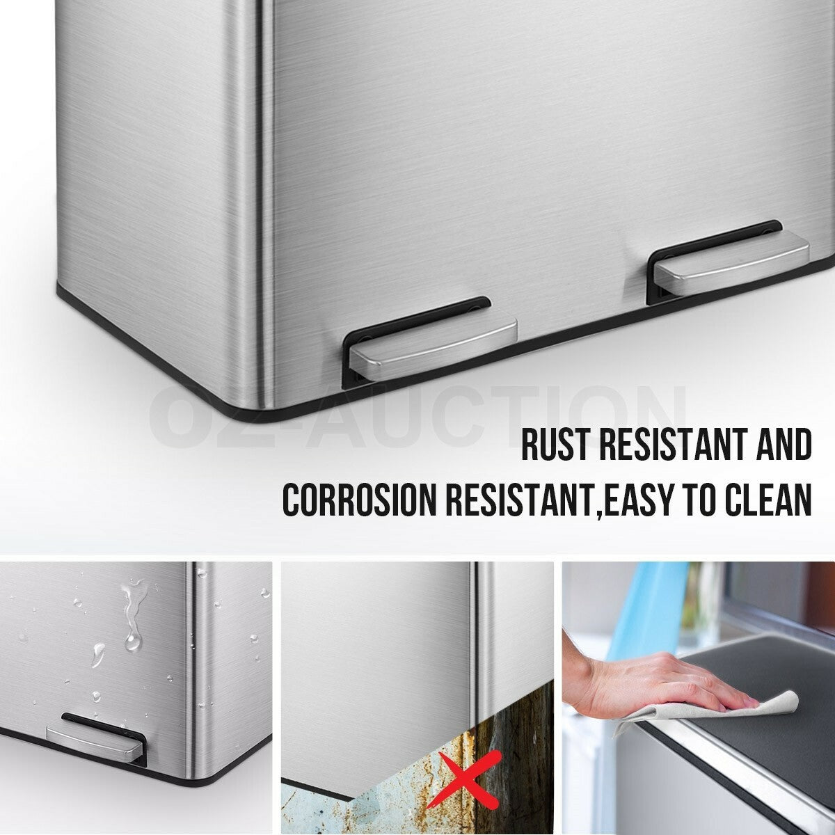 Maxkon 60L Pedal Rubbish Bin – Kitchen Waste Trash & Recycling Can