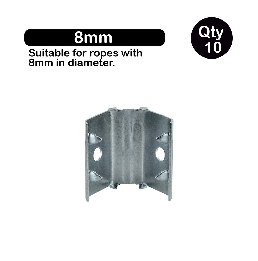 10x Rope Splice Clip Zinc Plated Camping Loop End Fitting 6 8 10 mm