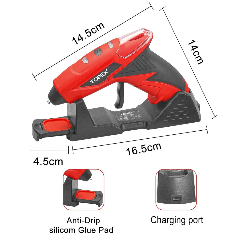 4V Cordless Glue Gun – Hot Melt with 15 Premium Sticks