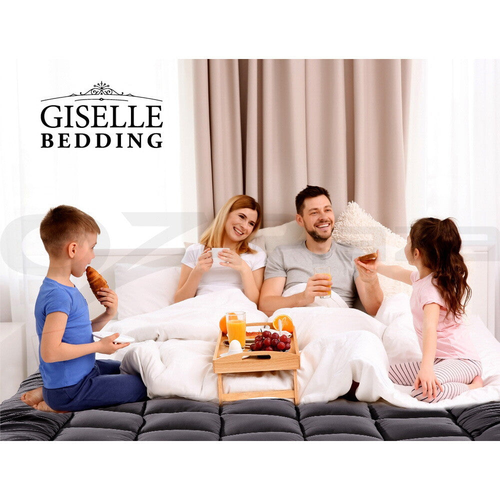 Bamboo Charcoal Pillowtop Mattress Topper Protector Cover