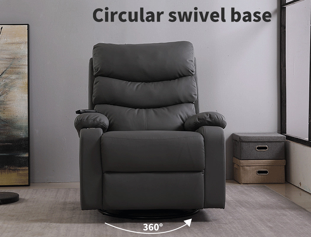Levede Massage Recliner Chair – Heated 360° Swivel Lounge Sofa