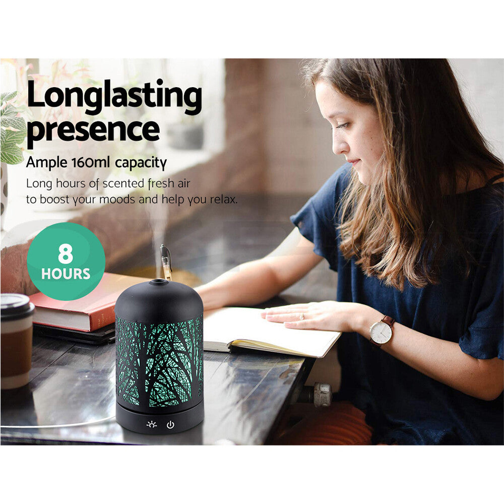 Ultrasonic Aroma Diffuser Aromatherapy LED Humidifier Iron Forest